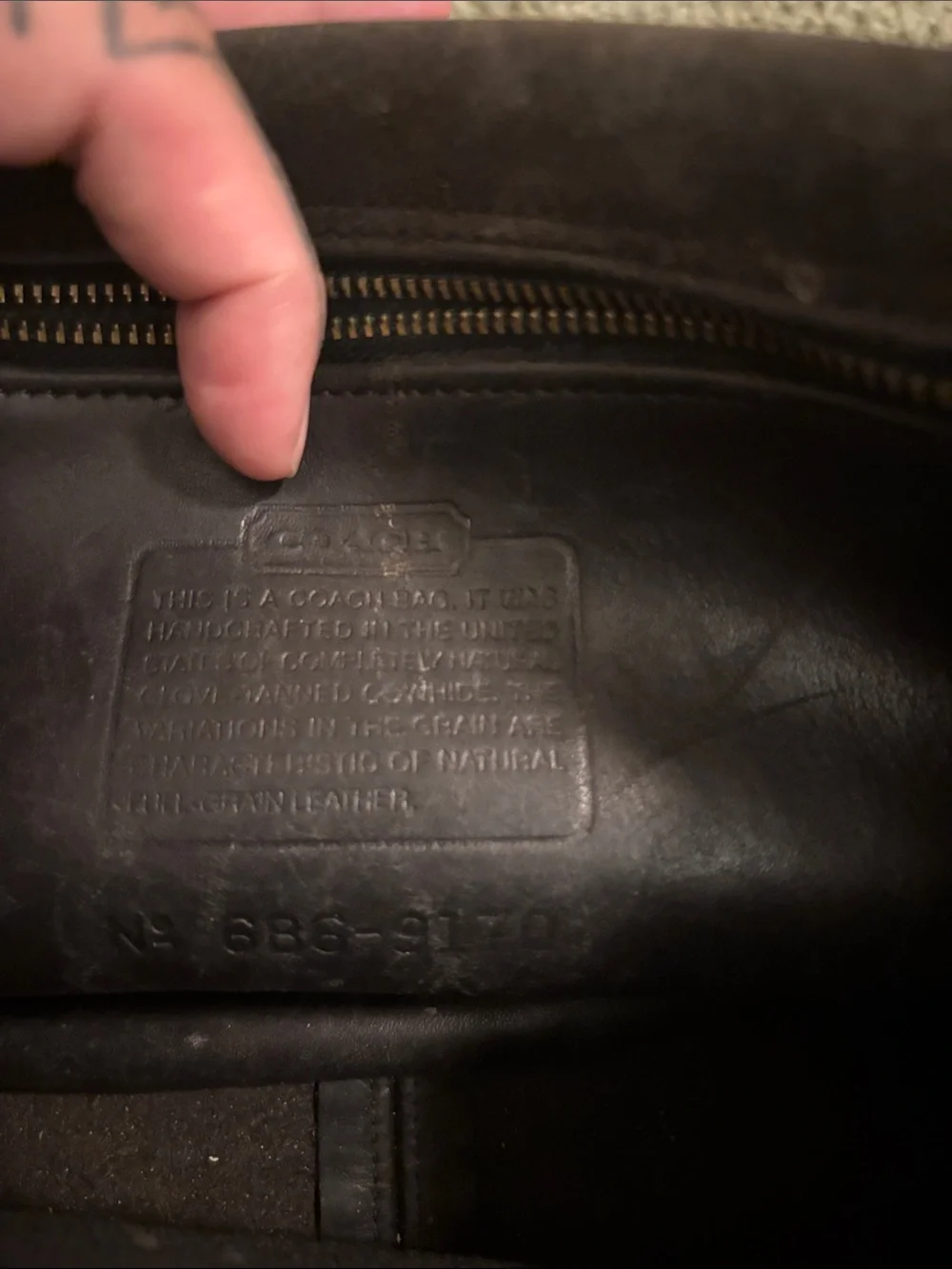 1996 Coach Black Leather Messenger Bag with Brass Hardware 9170- no hang tag